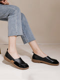 namcoverse Women Summer Soft Leather Spliced Low-Heel Shoes AA1016