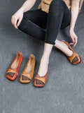 namcoverse Women Artsy Colorblock Soft Leather  Flat Shoes KL1024