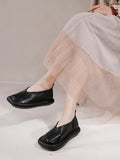 namcoverse Women Summer Vintage Solid Genuine Leather Flat Shoes QW1042