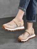 namcoverse Women Summer Leather Spliced Mesh Sequin Platform Shoes XX1022