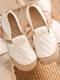 namcoverse Women Ethnic Summer Linen Cotton Flat Shoes KL1035