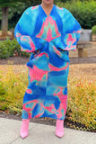 namcoverse Tie Dye Colorful Batwing Sleeve Midi Dress