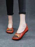 namcoverse Women Artsy Colorblock Soft Leather  Flat Shoes KL1024