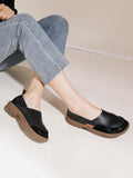 namcoverse Women Summer Soft Leather Spliced Low-Heel Shoes AA1016