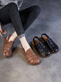 namcoverse Women Summer Casual Leather Spliced Flat Slippers AA1015