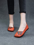 namcoverse Women Summer Ethnic Colorblock Leahter Soft Flat Shoes KL1025