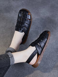 namcoverse Women Summer Casual Leather Spliced Flat Slippers AA1015