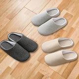 Slipper Men Indoor Fluffy Warm Winner Autumn Cotton Thick Furry Soft Ind Room Flat NonSlipStriped Bottom 240615