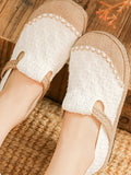 namcoverse Women Ethnic Summer Linen Cotton Flat Shoes KL1035