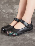 namcoverse Women Summer Ethnic Flower Spliced Leather Shoes XX1052