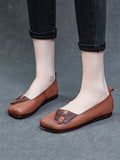 namcoverse Women Summer Ethnic Colorblock Leahter Soft Flat Shoes KL1025