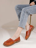 namcoverse Women Summer Soft Leather Spliced Low-Heel Shoes AA1016