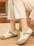 namcoverse Women Ethnic Summer Linen Cotton Flat Shoes KL1035