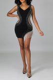 namcoverse Rhinestones Party Tassels Mini Dress