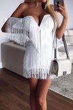 namcoverse Solid Color Kitsch Tassel Mini Dress