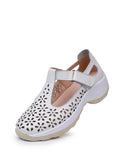 namcoverse Women Summer Solid Leather Cutout Platform Shoes KL1033