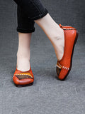 namcoverse Women Artsy Colorblock Soft Leather  Flat Shoes KL1024