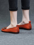 namcoverse Women Summer Ethnic Colorblock Leahter Soft Flat Shoes KL1025