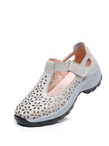 namcoverse Women Summer Solid Leather Cutout Platform Shoes KL1033