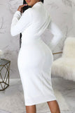 namcoverse Solid Color Elegant  Midi Dress