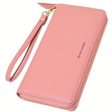 Stylish Womens RFID Blocking Zip Wallet - Large Capacity Long Purse with Detachable Wristlet & Secure Card Holder