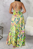 namcoverse Floral Print On-trend Lace-Up High Split Maxi Dress