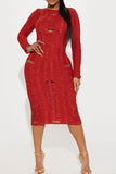 namcoverse Solid Color Simple Ripped Knitted Midi Dress