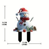 Set of 1 Christmas Acrylic Snowman Garden Stake, 11.4"x16.5" Seasonal Decoration for Yard, Lawn, & Garden without Electricity, Festive Winter Holiday Home Decor