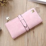 Retro Chic Frosted Long Clutch Wallet - Spacious Card Slots & Phone Pouch - Secure Money Purse for Fashion-Forward Women