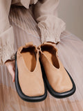 namcoverse Women Summer Vintage Solid Genuine Leather Flat Shoes QW1042