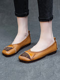 namcoverse Women Artsy Colorblock Soft Leather  Flat Shoes KL1024