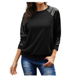 NAMCOVERSE  sequined knitted sweater women's popular 2025 2025 trade, round neck long-sleeved versatile straight top, large size spot
