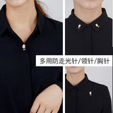 2025 Japan and South Korea summer temperament light luxury small brooch pink zircon anti-light brooch skirt collar buckle rose spike needle