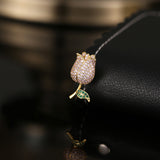 2025 Japan and South Korea summer temperament light luxury small brooch pink zircon anti-light brooch skirt collar buckle rose spike needle