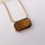 Natural Stone Pendant Necklace Simple Zinc Alloy Neck Chain Jewelry Suitable For Daily Wear