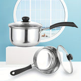 Stainless Steel Saucepan Set: Perfect for Cooking Milk, Soup, or Pasta - Includes Lids