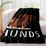 1pc Adorable Dachshund Flannel Blanket - Ultra-Soft, Cozy & Warm - Perfect Gift for Home, Travel, Office & More