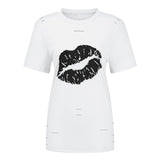 NAMCOVERSE  popular short-sleeved t-shirt women's New summer new product slim-fitting geometric pattern body fresh and sweet women's top