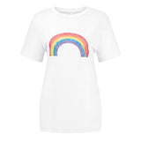 NAMCOVERSE  explosion wish rainbow printing T-shirt women's 2025 summer new round neck short-sleeved loose versatile top