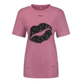 NAMCOVERSE  popular short-sleeved t-shirt women's New summer new product slim-fitting geometric pattern body fresh and sweet women's top