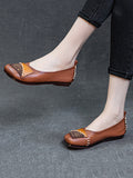 namcoverse Women Artsy Colorblock Soft Leather  Flat Shoes KL1024