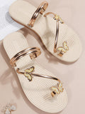 Butterfly Decor Flat Slippers