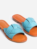 Straw Knit Surface Open Toe Slippers