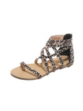 Solid Lace-up Front Sandals