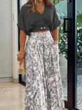 Print High Waist Top & Pants Set