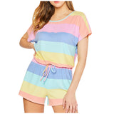 NAMCOVERSE   popular casual two-piece set, belly cover beach swimsuit Popular trade new striped home pajama set