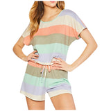 NAMCOVERSE   popular casual two-piece set, belly cover beach swimsuit Popular trade new striped home pajama set