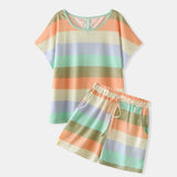 NAMCOVERSE   popular casual two-piece set, belly cover beach swimsuit Popular trade new striped home pajama set
