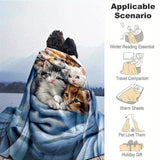 1pc Adorable Feline Thin Blanket - Ultra-Soft, Lightweight, and Warm Flannel Throw for Cozying Up on Sofa, Bed, Travel, Camping, Living Room, Office, Couch, Chair, and Bed - Vibrant Digital Printing Fleece Blanket with Plush Fabric for Ultimate Comfort