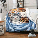 1pc Adorable Feline Thin Blanket - Ultra-Soft, Lightweight, and Warm Flannel Throw for Cozying Up on Sofa, Bed, Travel, Camping, Living Room, Office, Couch, Chair, and Bed - Vibrant Digital Printing Fleece Blanket with Plush Fabric for Ultimate Comfort